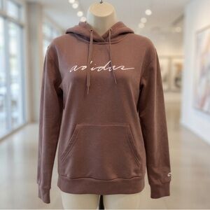 Adidas Blush Pink Aeroready Hoodie Cursive Logo Pullover XS